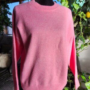 Aster Women’s Crewneck Pink Knitted Casual Sweater Top Winter M